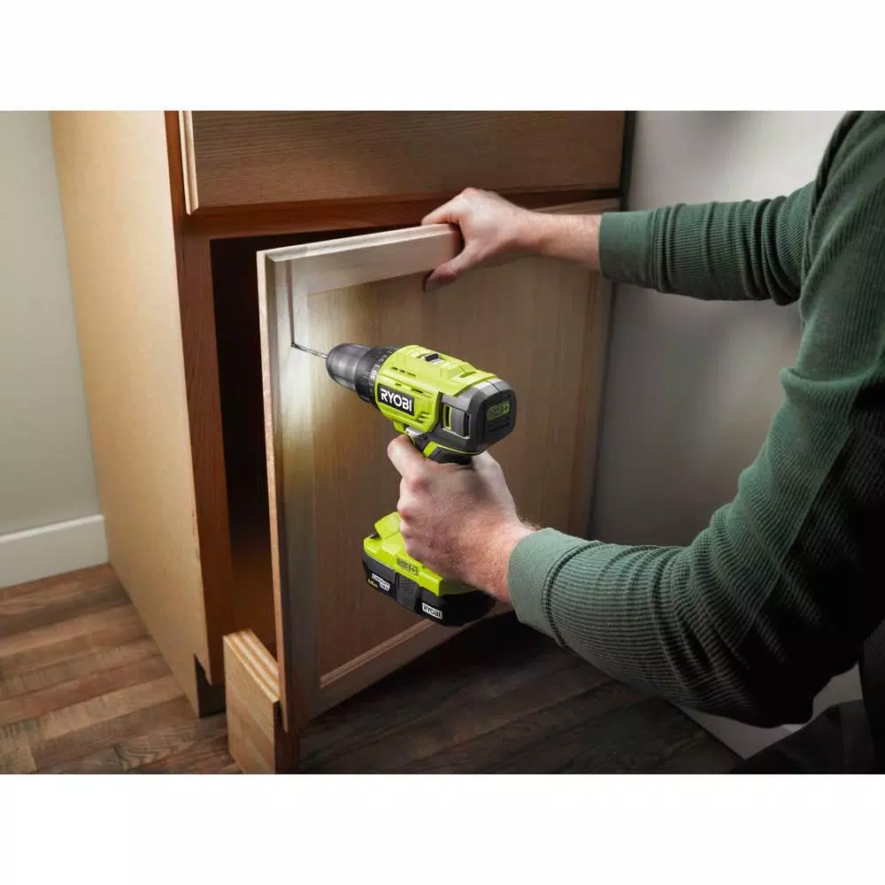 RYOBI 18V ONE+ 1/2 in. Cordless Drill Driver Kit with (2) 1.5 Ah Batteries, Charger, Bag & 70-Piece Impact Bit Set