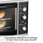 Hamilton Beach 1500-Watt 12-Slice Countertop Convection Toaster Oven with Rotisserie, Black thumbnail 8