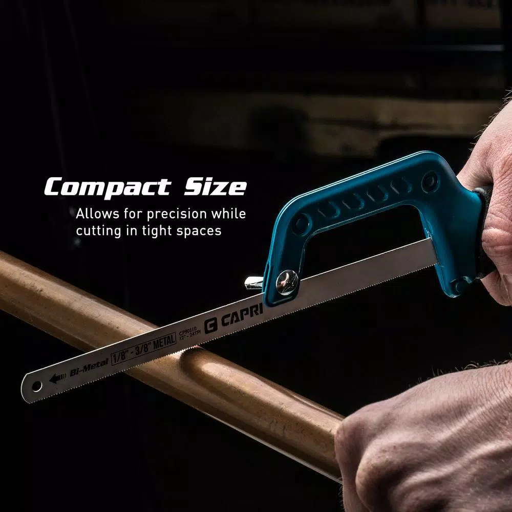 Capri Tools 12 in. Mini Hacksaw with Ergonomic Soft Handle and Bi-Metal Blade