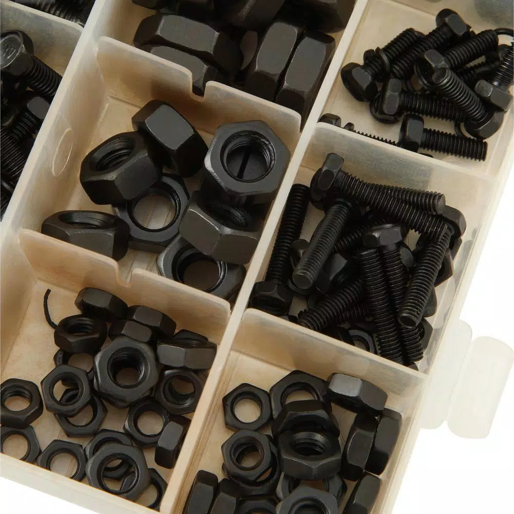 Grand Rapids Industrial Products Grip 240-Piece Nut and Bolt Assortment Set with Hex Nuts and Split Washers