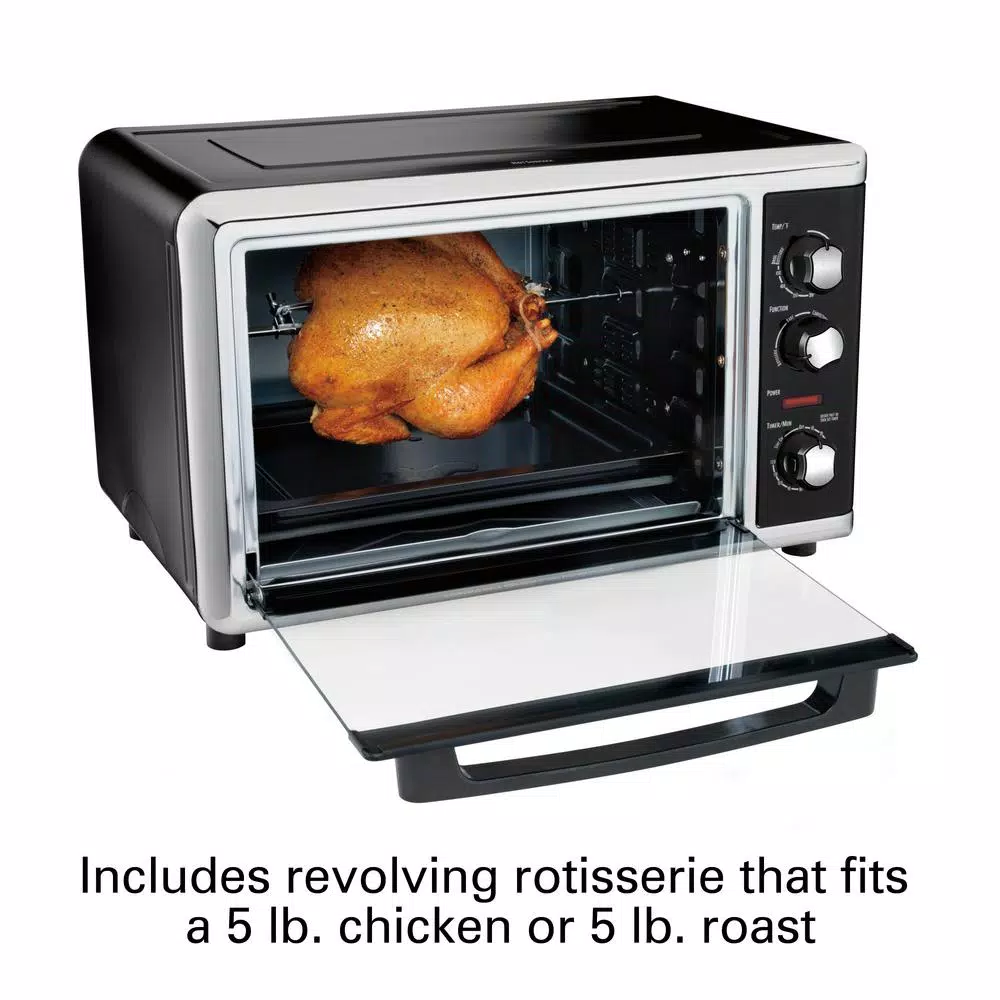 Hamilton Beach Countertop Convection Oven with Rotisserie, Black