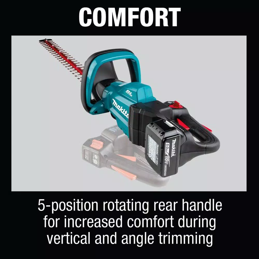 Makita 18V LXT Brushless Cordless 24 in. Hedge Trimmer Kit with (2) 5.0 Ah Batteries and Charger