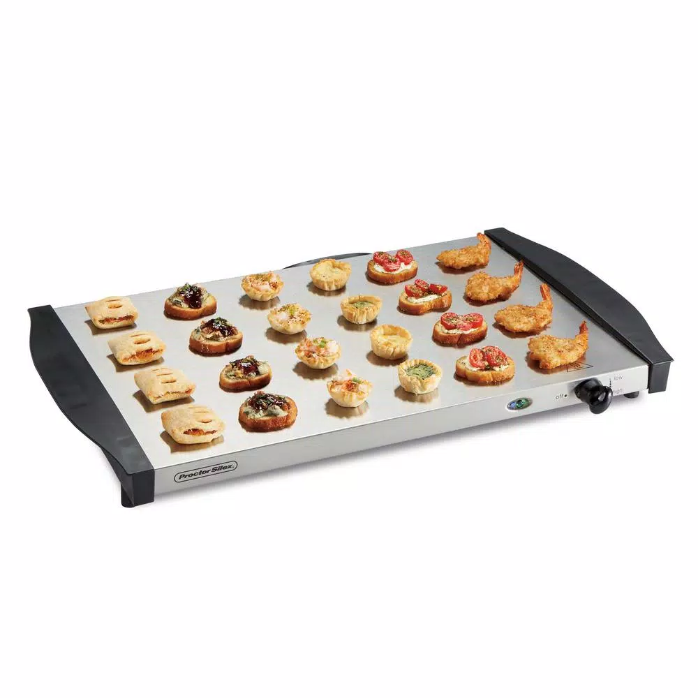 Proctor Silex 6.6 Qt. Stainless Steel Buffet Server and Warming Tray with 3 Removable Pans
