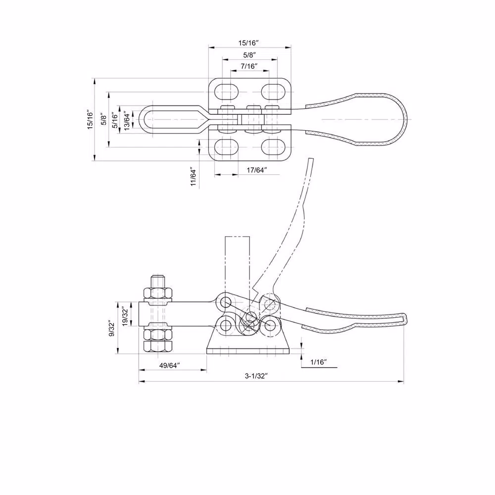 Yost 30110 Small Toggle Clamps, 4-Piece Set, 110 lbs Holding Capacity