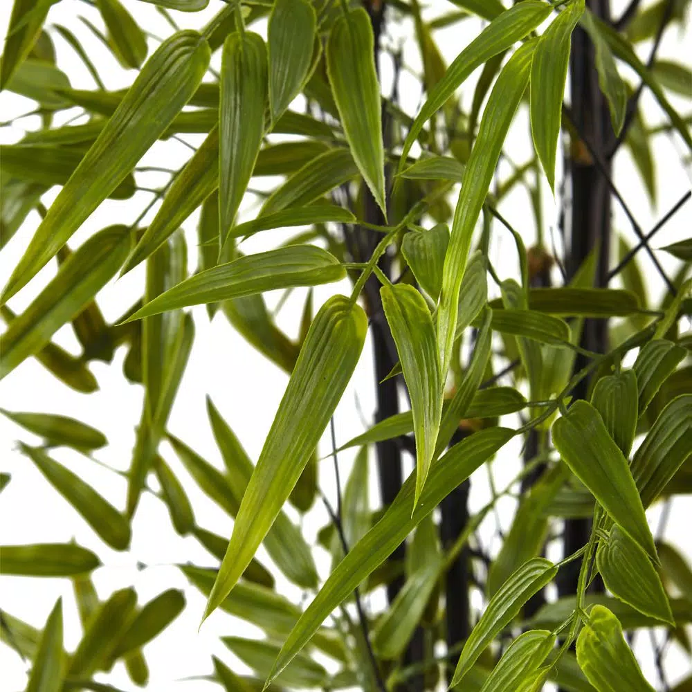Nearly Natural 6 ft. Black Bamboo Artificial Tree with UV Resistant Leaves and Planter, Indoor/Outdoor