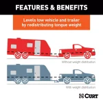 CURT TruTrack Weight Distribution System, 5,000 - 8,000 lbs. Capacity, 35-9/16" Bars thumbnail 6