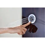 ANZZI Pure 59 in. 3-Jet Full Body Shower Panel System, Mahogany Deco-Glass with Heavy Rain Head & Handheld Sprayer thumbnail 9