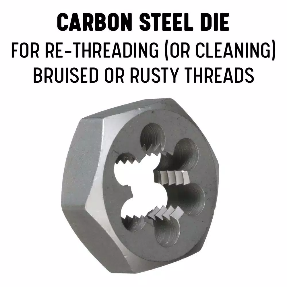 Drill America 6-Piece Carbon Steel NPT Hex Die Set with Wooden Case