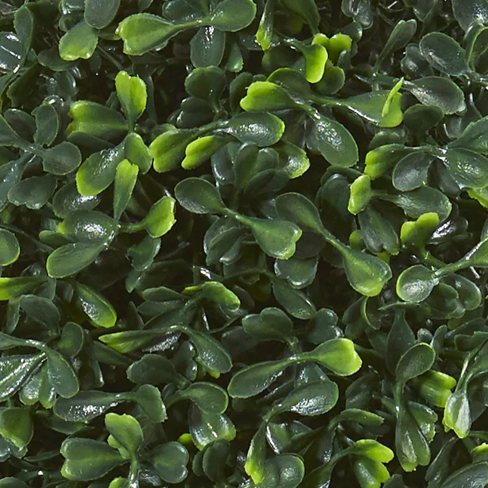 Nearly Natural 13 in. Artificial Boxwood Topiary Plant with Planter, UV Resistant, Indoor/Outdoor
