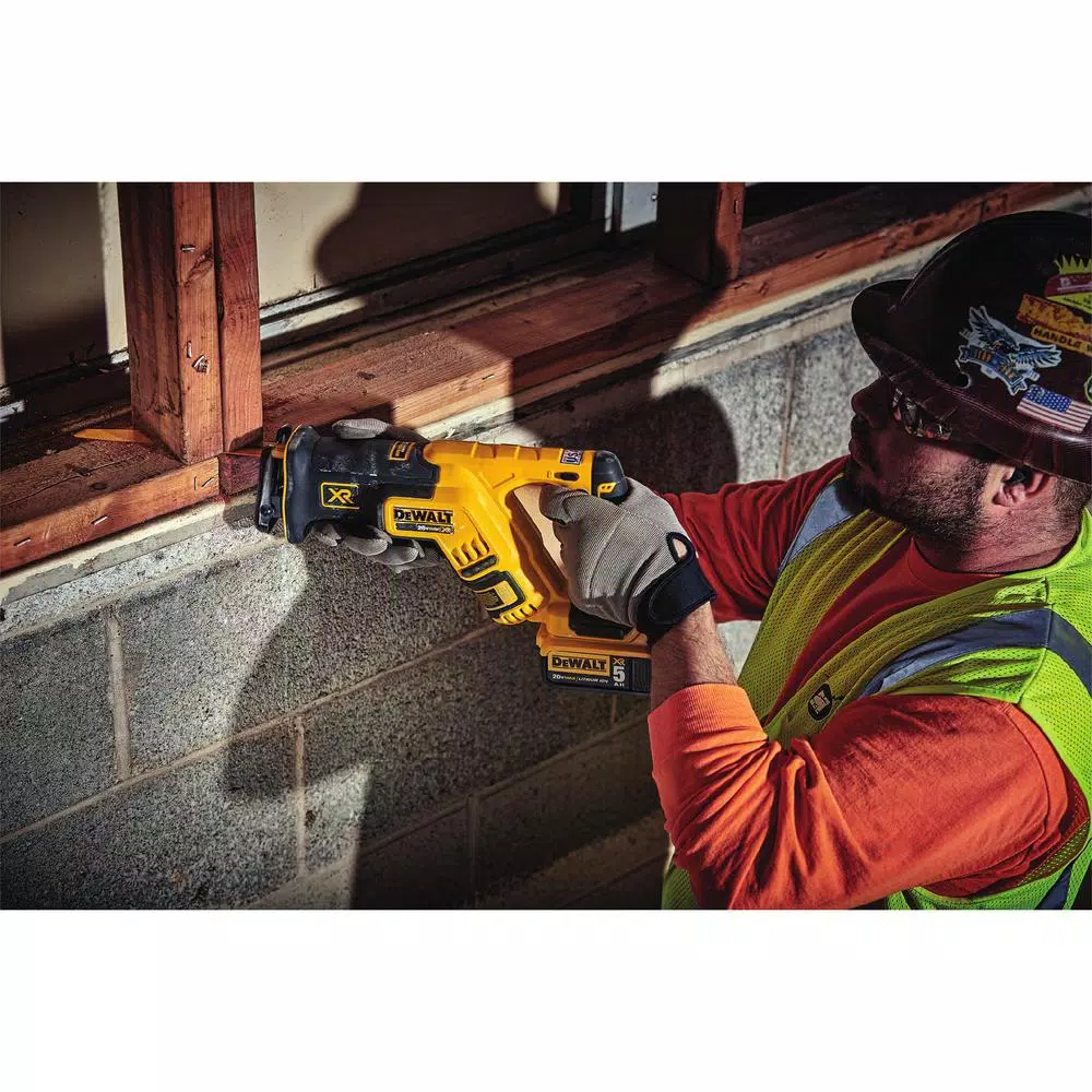 DEWALT 20V MAX XR Cordless Brushless Compact Reciprocating Saw Kit with (2) 5.0 Ah Batteries & Charger