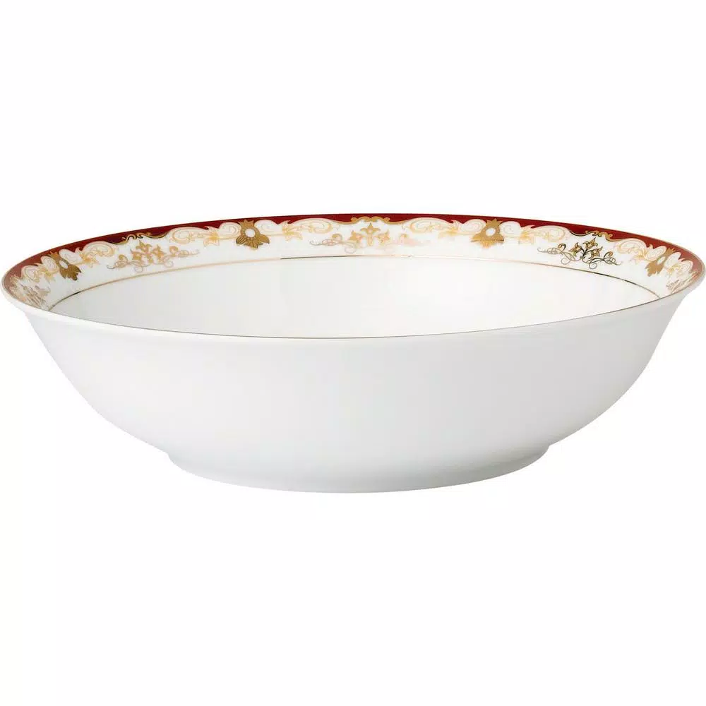 Lorren Home Trends La Luna Mabel 57-Piece Red Bone China Dinnerware Set, Service for 8