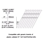 Husky 21-Degree 3-1/2 in. Full Round Head Pneumatic Framing Nailer thumbnail 4
