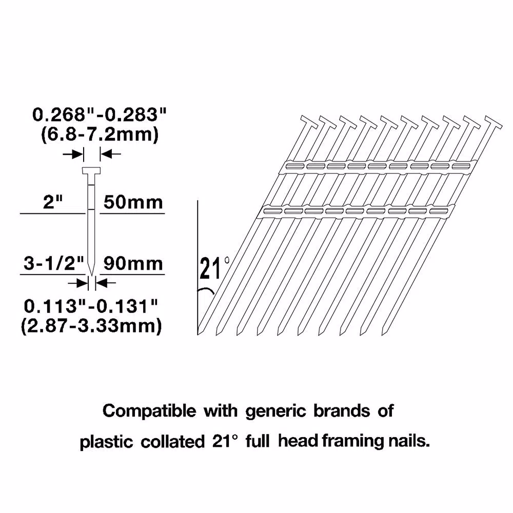 Husky 21-Degree 3-1/2 in. Full Round Head Pneumatic Framing Nailer
