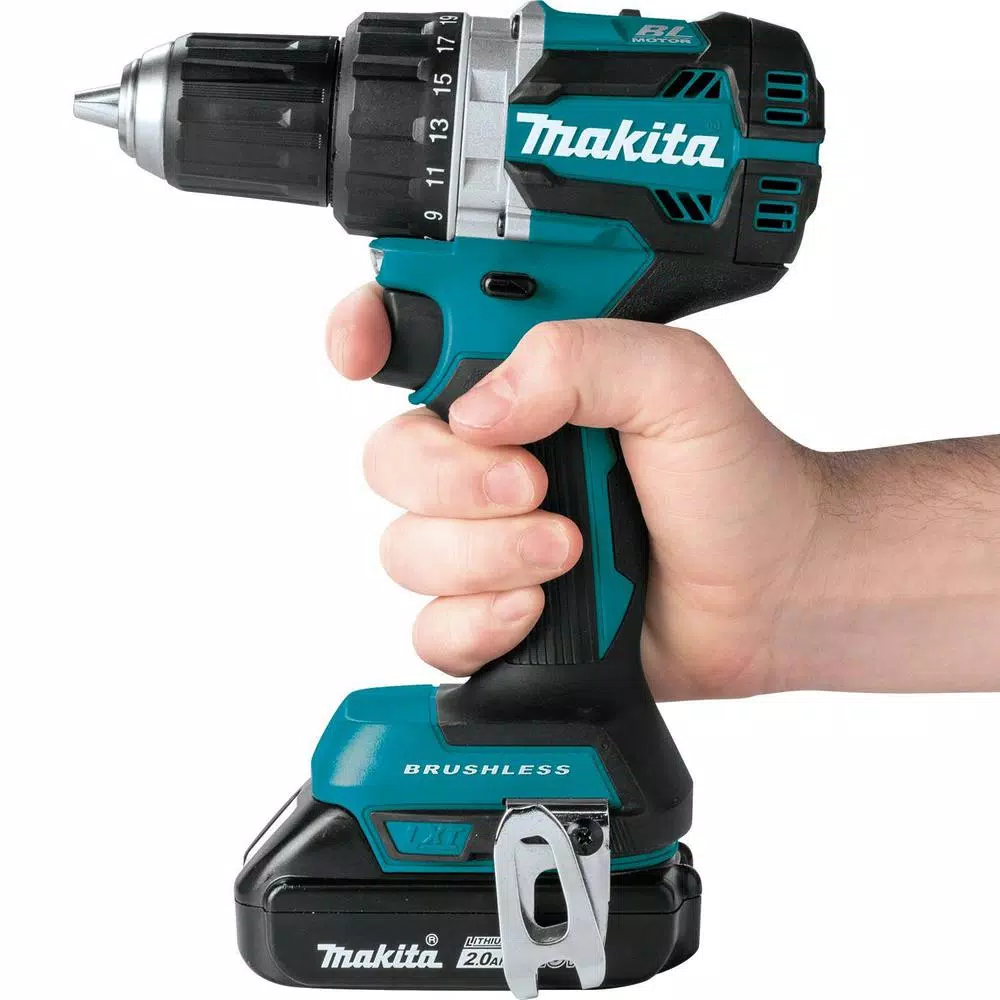 Makita 18V LXT Brushless 1/2 in. Driver-Drill Kit w/ (2) 2.0Ah Batteries, Charger & Bag