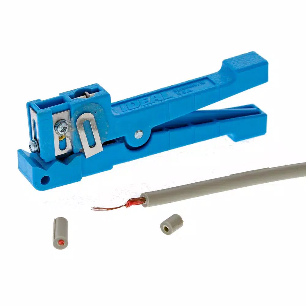 Ideal Adjustable Coax/Fiber Ringer Stripper Tool, 1/8 in. to 7/32 in., Blue