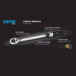 Capri Tools Diamond Series 3/8 in. Drive Ergonomic Torque Wrench, 10-80 ft. lbs. thumbnail 2
