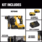 DEWALT 20V MAX XR Brushless 1 in. SDS Plus L-Shape Rotary Hammer Kit with (2) 5.0 Ah Batteries & Charger thumbnail 2