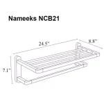 Nameeks General Hotel Double Tiered Wall Mounted Towel Train Rack, Chrome thumbnail 2