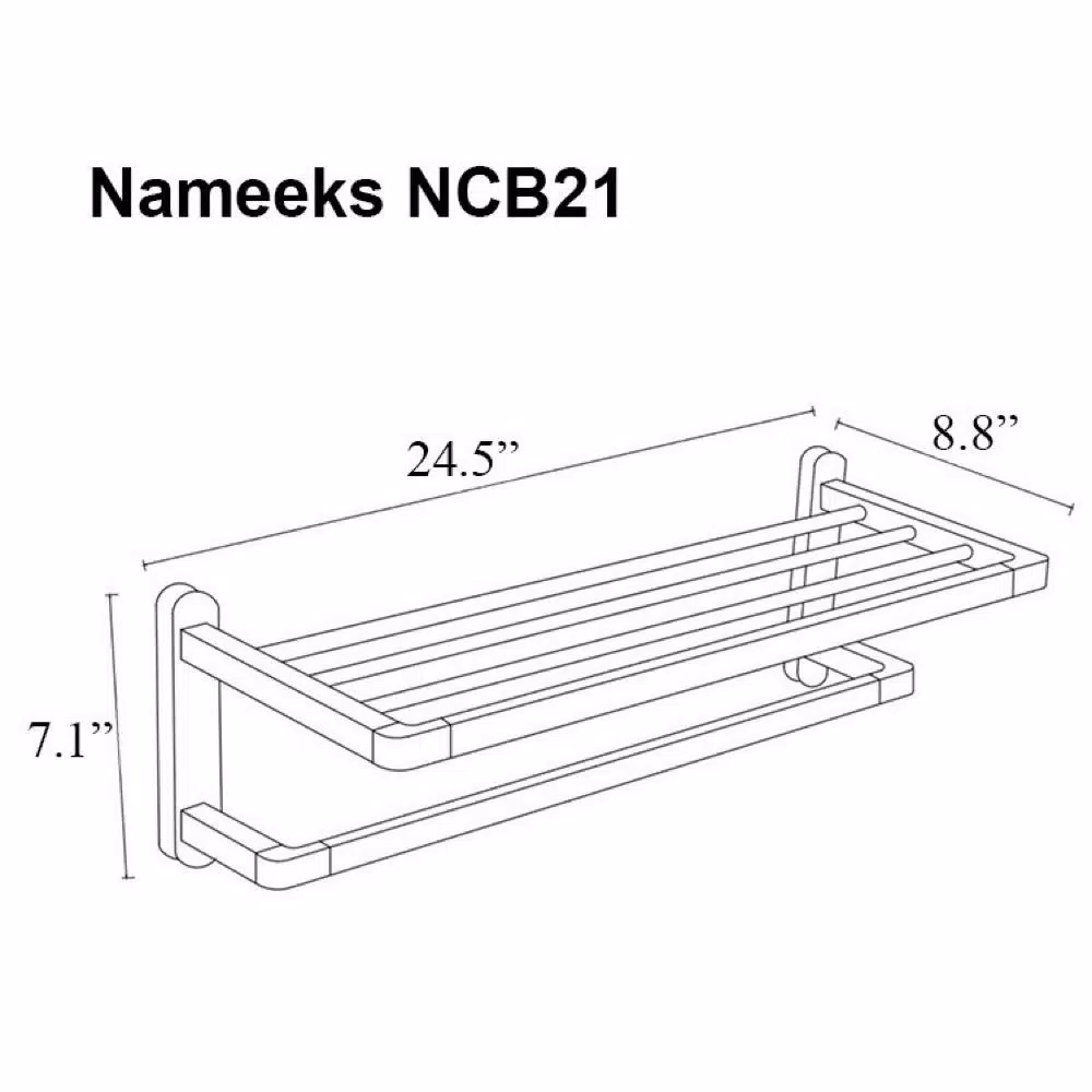 Nameeks General Hotel Double Tiered Wall Mounted Towel Train Rack, Chrome