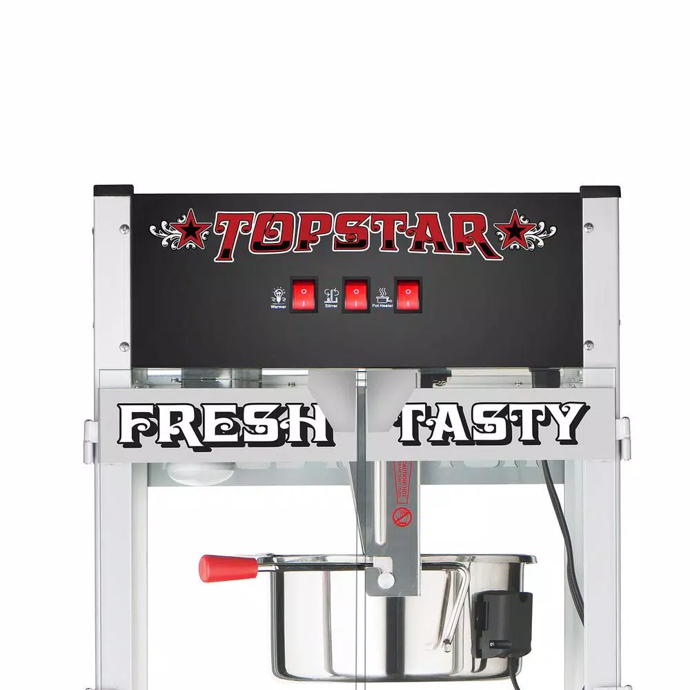 GREAT NORTHERN Top Star 12 oz. Commercial Quality Popcorn Machine with Cart, 1350W, Black