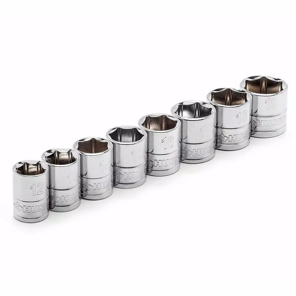 Husky 18-Piece 3/8 in. Drive Ratchet and SAE/Metric Socket Set