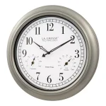 La Crosse Technology 18-Inch Atomic Analog Wall Clock with Thermometer & Hygrometer, Pewter thumbnail 5