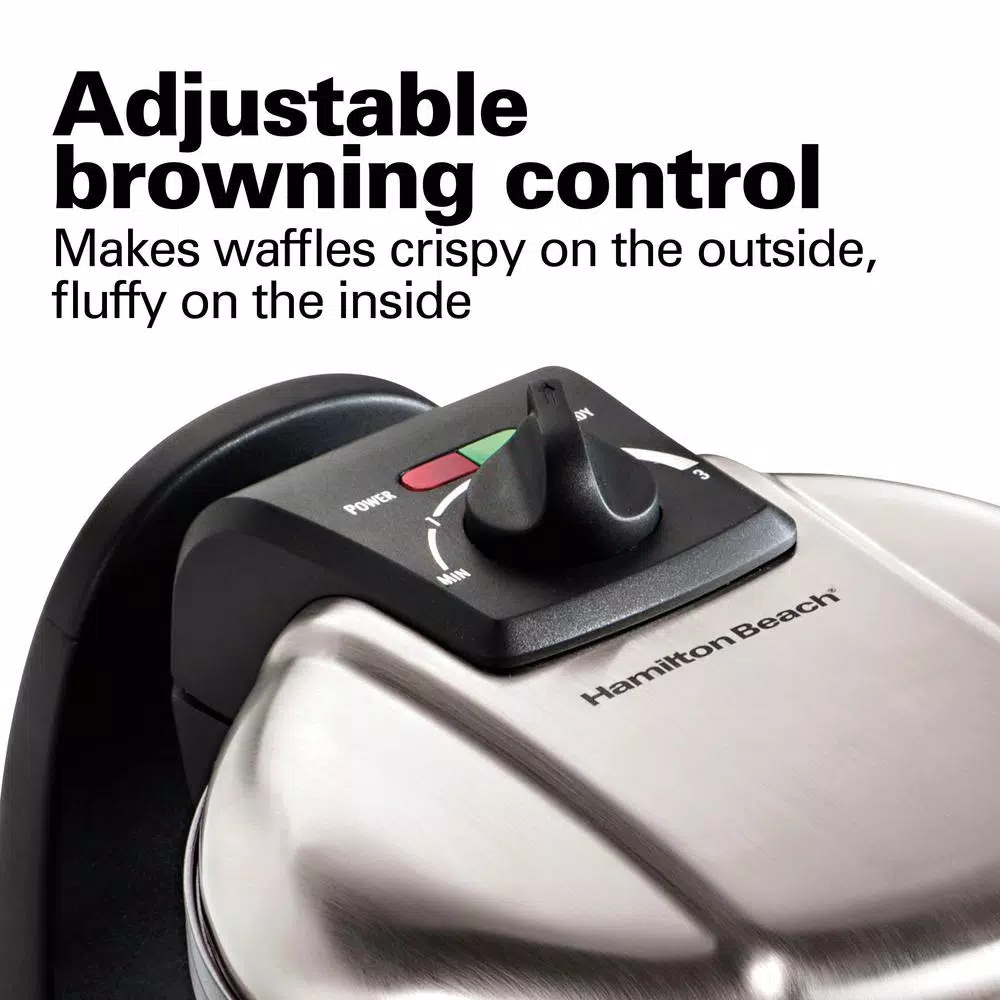Hamilton Beach Flip Belgian Waffle Maker, Stainless Steel, 800W