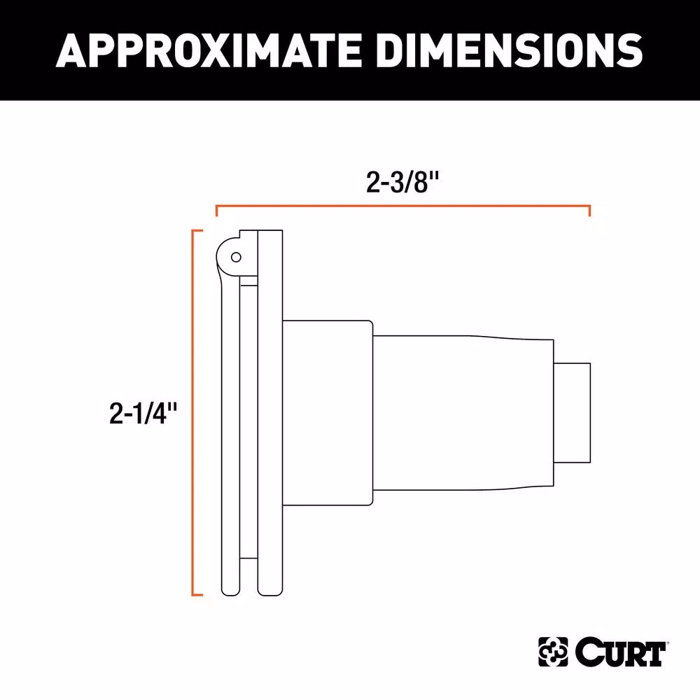 CURT 4-Way Round Trailer Connector Socket - Vehicle Side Female End