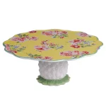 Certified International English Garden 12 in. Multicolored Earthenware Cake Stand thumbnail 1