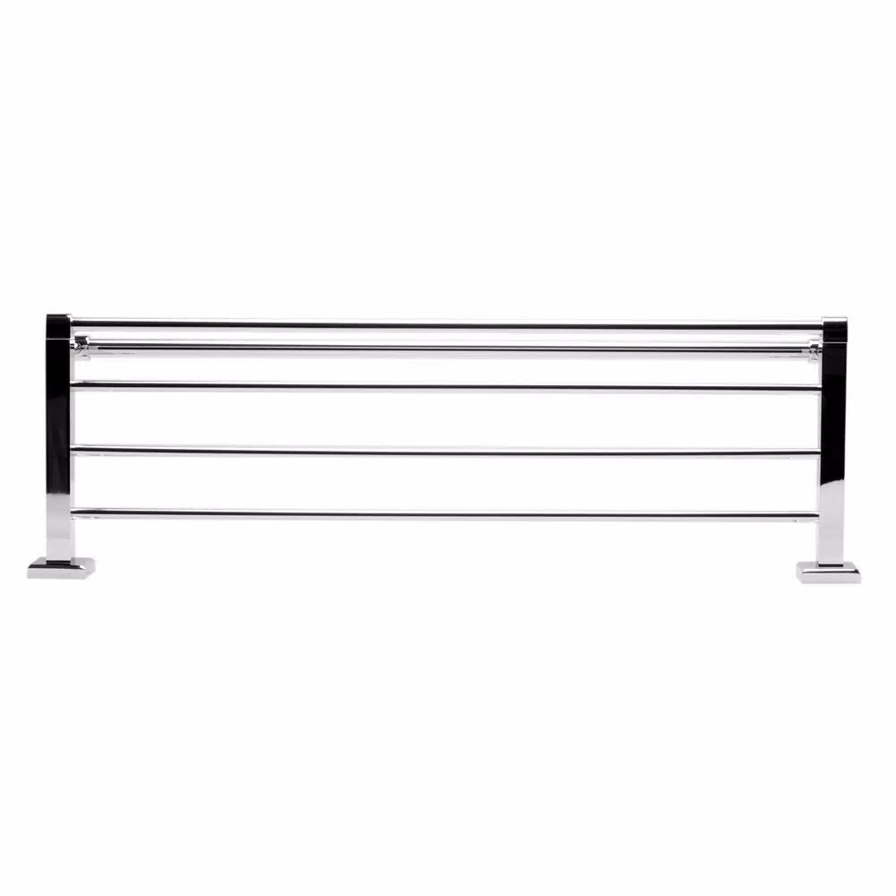 ALFI BRAND 23.63 in. Modern Wall Mount Towel Rack and Shelf, Polished Chrome