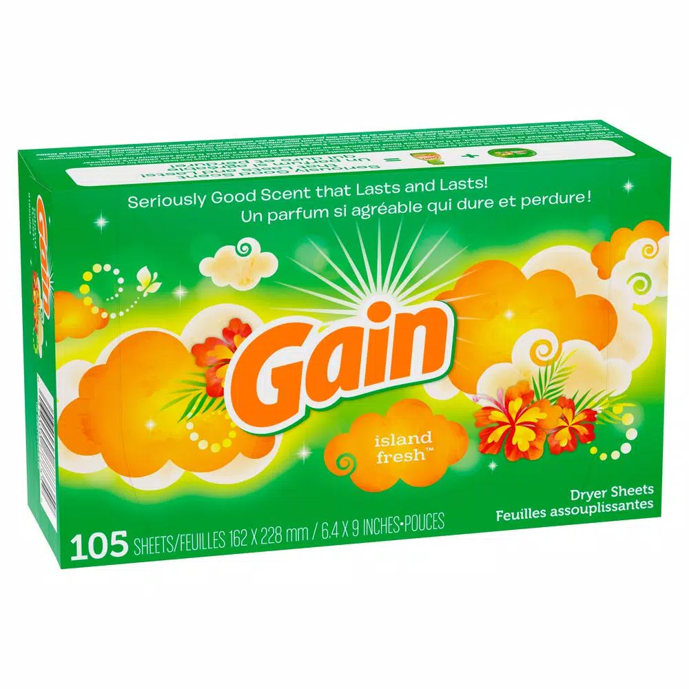Gain Island Fresh Scent Dryer Sheets, 105-Count