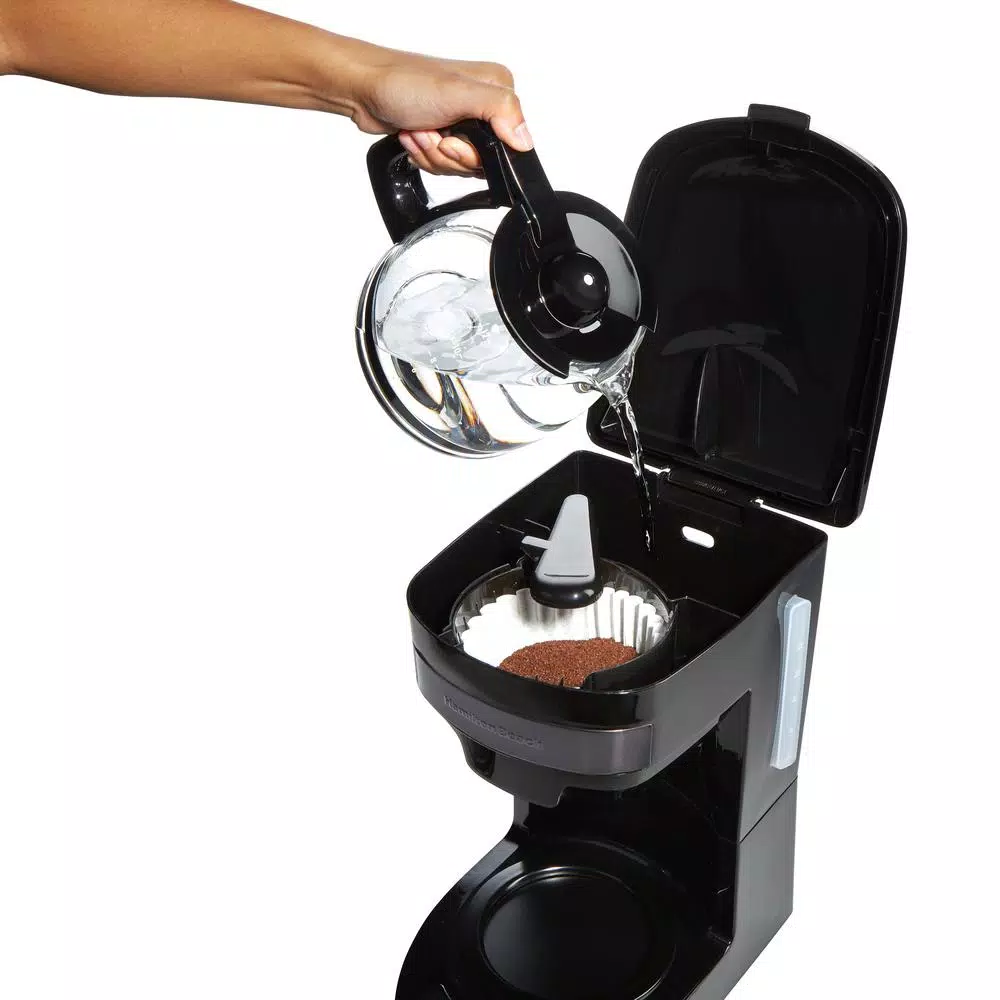 Hamilton Beach 12-Cup Programmable Drip Coffee Maker with Black Stainless Steel Accents