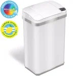 iTouchless 4 Gallon Touchless Sensor Trash Can with AbsorbX Odor Control, Pearl White thumbnail 1
