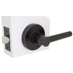 Defiant Highland Aged Bronze Passage Door Lever with Round Rose thumbnail 3