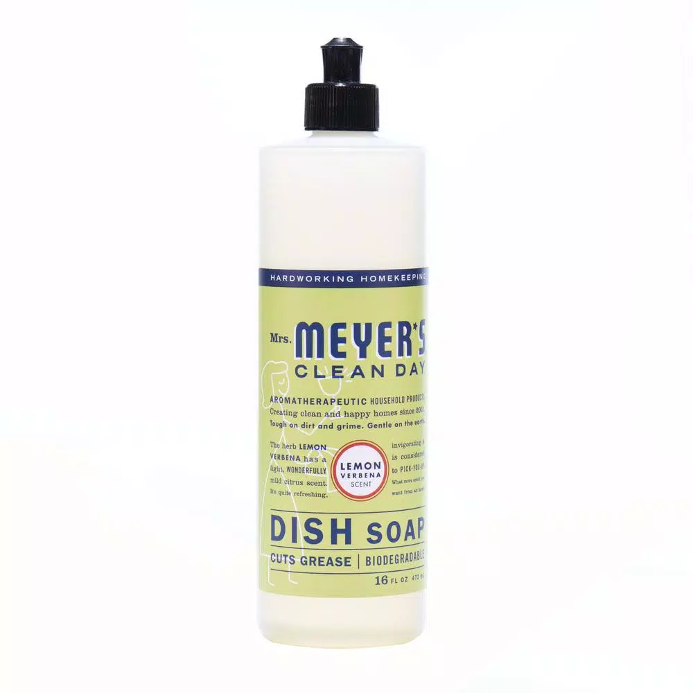 Mrs. Meyer's Clean Day Lemon Verbena Liquid Dish Soap, 16 oz (Pack of 6)