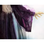 Haunted Hill Farm 6 ft. Animatronic Talking Witch with Broomstick Halloween Prop thumbnail 4
