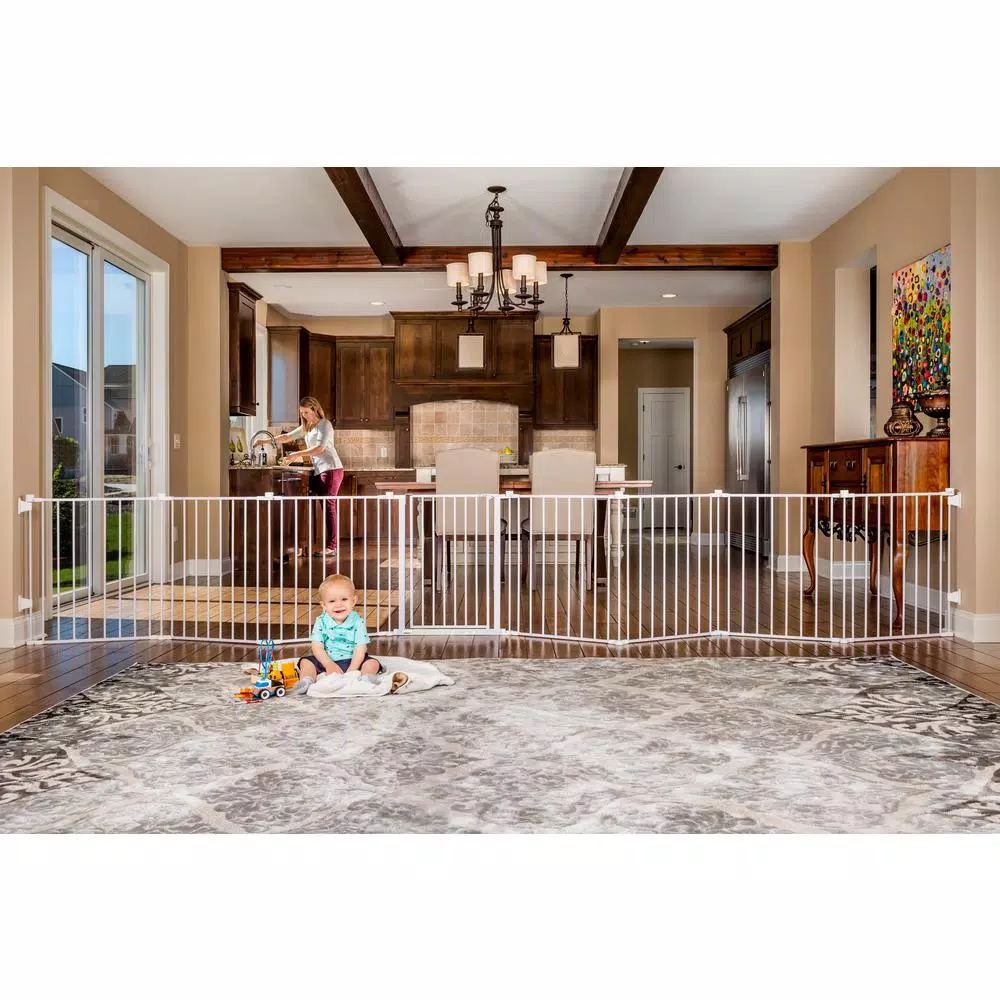 Regalo 28" 4-in-1 Configurable Metal Safety Gate and Play Yard, Super Wide Hardware Mount
