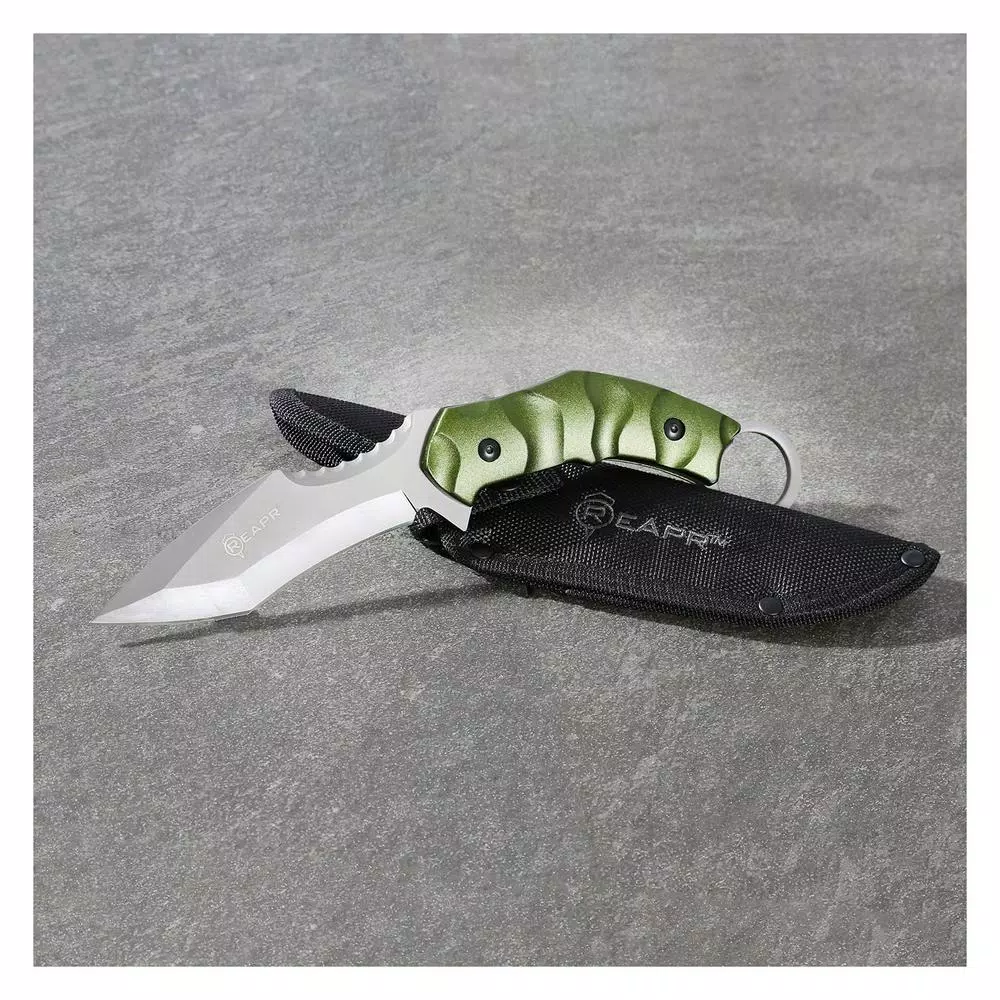 Sheffield REAPR SLAMR 4.75 in. Fixed Blade Drop Point Knife with Aluminum Handle