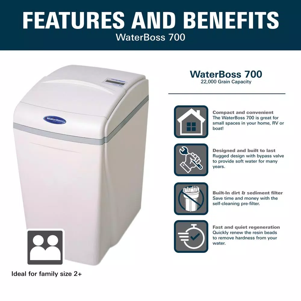 Waterboss 22,000-Grain Water Softener System with Sediment Filter