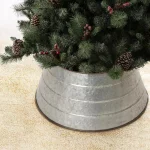 Glitzhome 22 in. Galvanized Metal Tree Collar - Rustic Christmas Tree Base Decor thumbnail 1