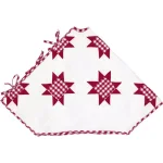 VHC Brands Emmie 60 in. Red Patchwork Christmas Tree Skirt - Hand-Quilted Cotton Farmhouse Decor thumbnail 3