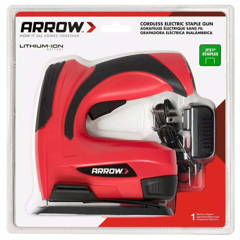 Arrow E21 Cordless Electric Staple Gun, JT21 Staple Compatible, USB Rechargeable