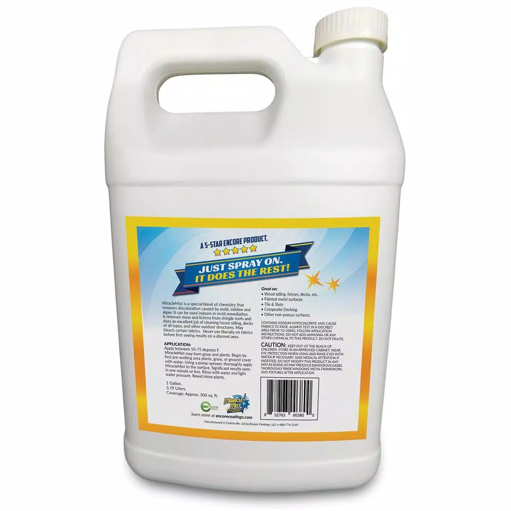 MIRACLEMIST Instant Mold and Mildew Stain Remover Bundle - 1 Gal. Jug & Two 32 oz. Spray Bottles