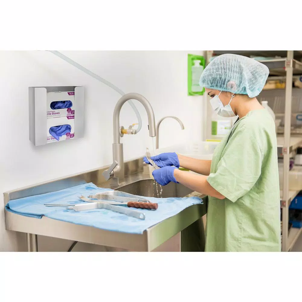 Alpine Industries Double Capacity Stainless Steel Glove Box Dispenser