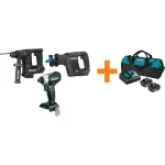 Makita 18V LXT Sub-Compact Brushless Tool Combo Kit: Impact Driver, Rotary Hammer, Reciprocating Saw & Battery Pack thumbnail 1