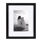 DesignOvation Gallery Wood Picture Frame Set, Black Satin Finish, Matted to 5 x 7 in., Set of 4 thumbnail 2