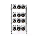 Furinno Wayar 4-Tier Silver Chrome Wine Rack, 12-Bottle Capacity Heavy Duty Steel Shelving thumbnail 6