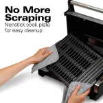 Hamilton Beach Searing Grill 118 sq. in. Stainless Steel Indoor Countertop Grill with Non-Stick Plates thumbnail 5