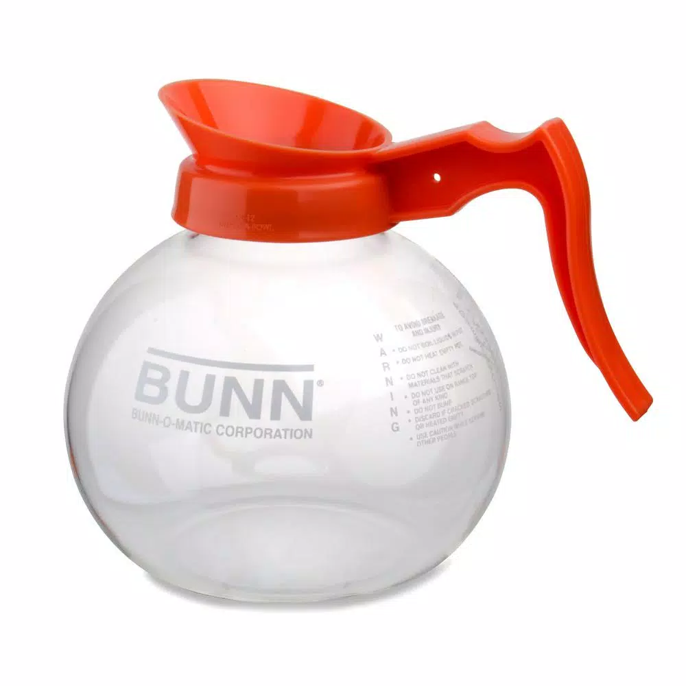BUNN 42401.0101 12-Cup Commercial Glass Coffee Decanter with Orange Handle