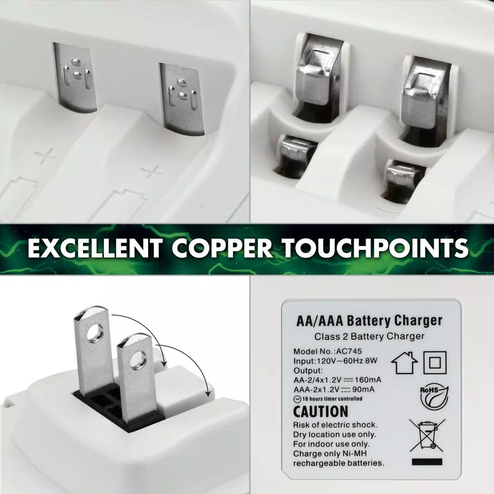 ACDelco AA/AAA NiMH Rechargeable Quick Charger Kit with 2 AA Batteries